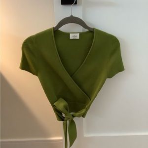 Aritzia Wilfred faux wrap knit top - size small